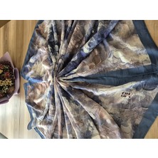 Çiçek Desenli Bambu Kraş Şal