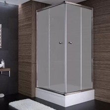 Sırduş 100X80X190 Dikdörtgen Parlak Profil Komple Kumlu Cam Duş Kabini (Tekne Hariç)
