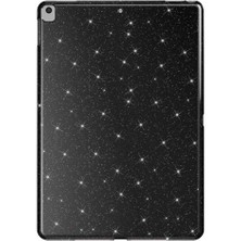 Apple iPad 10.2 (8 Nesil) Simli Parlak Görünümlü Uyumlu Nrtk Tablet Koton Kılıf-Siyah
