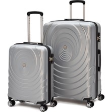 Pierre Cardin 2’li Valiz Seti Sessiz Tekerlekli Hafif Dayanıklı Büyük + Kabin Boy Seyahat Bavulu