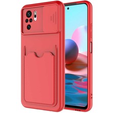 Xiaomi Redmi Note 10 Kılıf ​nrtk Kartix Kapak-Kırmızı