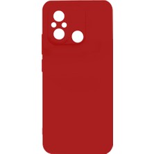 Xiaomi Redmi 12C Kılıf Nrtk Biye Silikon-Kırmızı