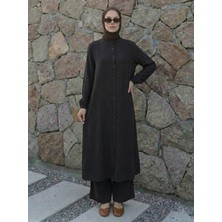 Foremia Hakim Yaka Uzun Pantolonlu Takım-Siyah -