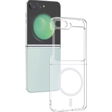 Tekno Grup Galaxy Z Flip 5 Kamera Korumalı M-Safe Şarj Özellikli Şeffaf Zore London Sert Pc Kapak - Şeffaf
