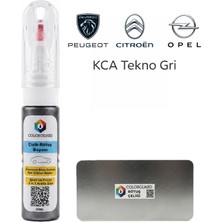 COLORGUARD Peugeot Citröen Opel KCA Tekno Gri İğneli ve Fırçalı Özel Tasarım Şişe Rötuş Boyası ve Profesyonel Rötuş Çeliği Seti