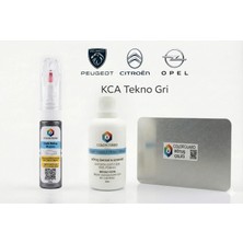 COLORGUARD Peugeot Citröen Opel KCA Tekno Gri Rötuş Seti - 2 si 1 Arada İğne ve Fırça Uçlu Şişe, Solüsyon ve Rötuş Çeliği