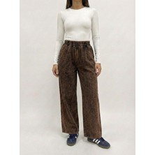 Foremia Cep Detay Lastikli Pantolon-Kahve -