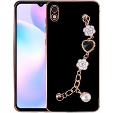 Xiaomi Redmi 9A Kılıf El Tutamaçlı Kamera Korumalı Nrtk Taka Silikon Kapak-Siyah