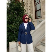 Foremia Cep Detay Kot Ceket-Lacivert -