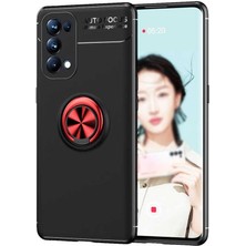 Oppo Reno 5 Pro 5g Kılıf Nrtk Ravel Silikon Kapak-Siyah-Kırmızı