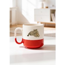BB DESIGN Leopar Tasarımlı Baskılı Seramik Pro Kupa Bardak 330ML