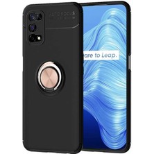 Realme 7 Pro Kılıf Nrtk Ravel Silikon Kapak-Siyah-Rose Gold