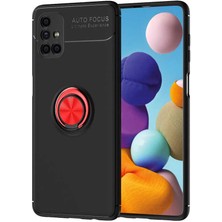 Galaxy M51 Kılıf Nrtk Ravel Silikon Kapak-Siyah-Kırmızı