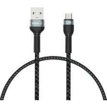 Siyah Shira Serisi Micro USB Kablo 30 cm