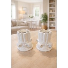 Ikili Dekoratif Sütun Mumluk Seti