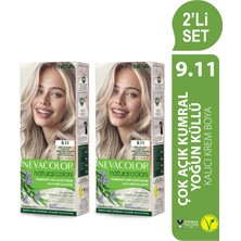 Nevacolor Natural Colors 2'Lİ SET 9.11 ÇOK AÇIK KUMRAL YOĞUN KÜLLÜ Kalıcı Krem Saç Boyası Seti