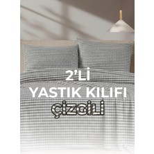 Noctiluca 2'li Yastık Kılıfı %100 Pamuk Kırçıllı Modern Dokulu Bohem Çeyizlik Nefes Alan Terletmeyen 50X70CM