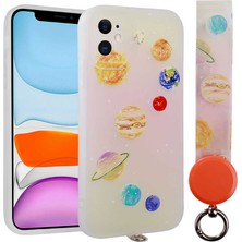Apple iPhone 11 Kılıf Desenli El Askılı Ipli Nrtk Arte Silikon Kapak-No5