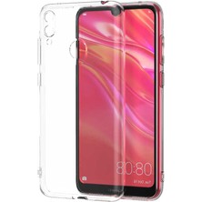 Huawei Y7 Prime 2019 Kılıf Nrtk Kamera Korumalı Süper Silikon Kapak-Renksiz