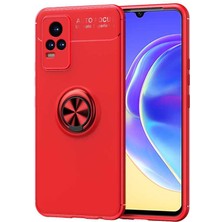 Vivo V21E Kılıf Nrtk Ravel Silikon Kapak-Kırmızı