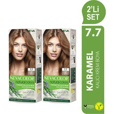 Nevacolor Natural Colors 2'Lİ SET 7.7 KARAMEL Kalıcı Krem Saç Boyası Seti