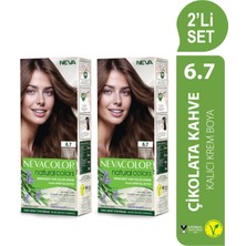 Nevacolor Natural Colors 2'Lİ SET 6.7 ÇİKOLATA KAHVE Kalıcı Krem Saç Boyası Seti