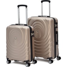 Pierre Cardin 2’li Valiz Seti Sessiz Tekerlekli Hafif Dayanıklı Orta + Kabin Boy Seyahat Bavulu