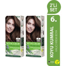 Nevacolor Natural Colors 2'Lİ SET 6. KOYU KUMRAL Kalıcı Krem Saç Boyası Seti