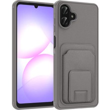 Galaxy A07 Kılıf Kartlıklı Tpu Zore Bikart Kapak - Gri