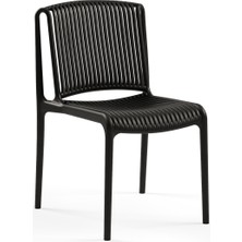Tilia Nes Polipropilen Sandalye Siyah - Bahçe, Balkon, Dış Mekan, Kafe, Restoran İçin