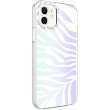 iPhone 12 Uyumlu Nrtk M-Blue Desenli Kapak-Zebra No1