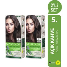 Nevacolor Natural Colors 2'Lİ SET 5. AÇIK KAHVE Kalıcı Krem Saç Boyası Seti