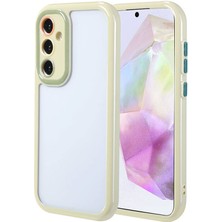 Galaxy A35 Kılıf Kamera Korumalı Renkli Kenar ve Çerçeve Tasarımlı Nrtk Vitamin Kapak-Yeşil