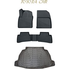 Black Gold Toyota C-Hr 2023+ 3D Havuzlu Oto Paspas ve Bagaj Havuzu Sağ Kulaklı (Ses Sistemli) Seti Tpe Tam Uyumlu