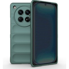 Infinix Zero 40 5g Kılıf Esnek Tpu Oyuklu Arka Yüzey Tasarımlı Nrtk Etnik Silikon Kapak - Koyu Yeşil