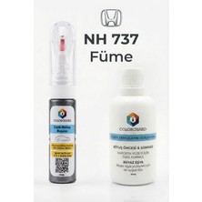 COLORGUARD Honda NH 737 Füme İğneli & Fırçalı Şişe Rötuş Boyası ve Yüzey Temizleme Solüsyonu Seti