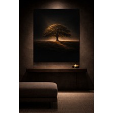 Artease Altın Işıkla Aydınlatılmış Meşe Ağacı Kanvas Tablo