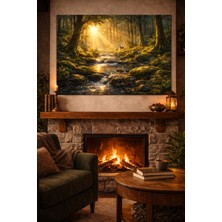 Artease Dekoratif Orman ve Dere Kanvas Tablo