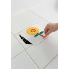 Tafce Ayçiçeği Kare Silikon Kötü Koku Önleyici Gider Kapağı – Banyo, Mutfak, Balkon Lavabo Tıpası