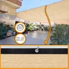 Morilu Açılır Kapanır Krem Gölgelik File - %95LIK Gölgeleme - Montaj Malzemeleri Dahil - Tüm Ölçülerde