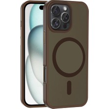 iPhone 16 Pro Max Kılıf Magsafe Şarj Özellikli Mat Arka Yüzey Nrtk Sio Kapak-Rose Gold