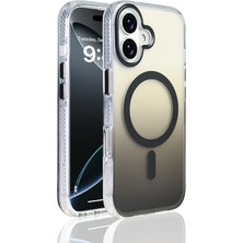 iPhone 17 Kılıf M-Safe Şarj Özellikli Transparan Renk Geçişli Nrtk Toros Kapak - Siyah