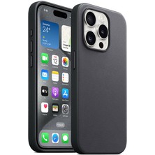 iPhone 15 Pro Max Uyumlu Nrtk Magsafe Şarj Özellikli Mikro Fiber Optimal Kapak-Siyah