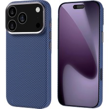 iPhone 17 Pro Kılıf M-Safe Şarj Özellikli Karbon Fiber Görünümlü Nrtk Nekst Kapak - Lacivert