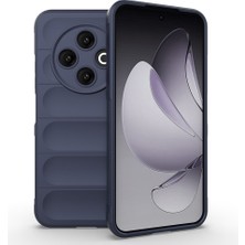 Tecno Spark 30C 4g Kılıf Esnek Tpu Oyuklu Arka Yüzey Tasarımlı Nrtk Etnik Silikon Kapak - Lacivert