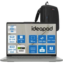 Lenovo Ideapad Pro 5 16IAH10 Intel Core Ultra 9 285H Aı 32GB Ddr5 256GB SSD RTX5050/8GB 16" 2.8k (2880X1800) OLED 1100NITS 120Hz 100% Dcı-P3 WIN11PRO Taşınabilir BILGISAYAR83JM004WTRP11+ZETTAÇANTA