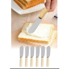 Tafce 6lı Ahşap Saplı Mini Reçel ve Tereyağı Bıçağı Ahşap Saplı Spatula Seti Kahvaltı Bıçağı