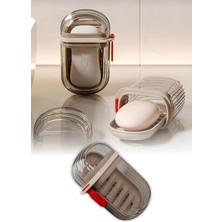 Tafce Şeffaf Kutu Şeklinde Plastik Katı Sabunluk Pratik Kullanımlı Hijyenik Banyo Sabun Kabı