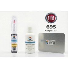 COLORGUARD FIAT 695 Kurşun Gri Rötuş Seti - 2 si 1 Arada İğne ve Fırça Uçlu Şişe, Solüsyon ve Rötuş Çeliği