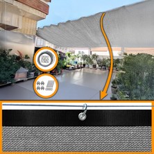 Morilu Açılır Kapanır Gri Gölgelik File - %95LIK Gölgeleme - Montaj Malzemeleri Dahil - Tüm Ölçülerde